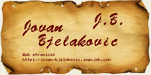Jovan Bjelaković vizit kartica